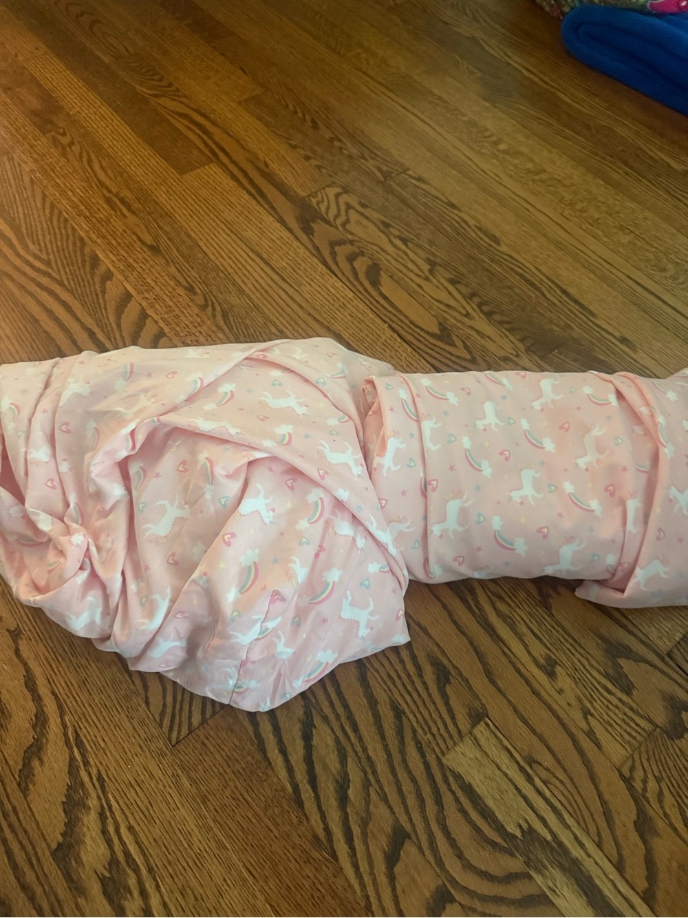 Pink Unicorn Print top and fitted sheet
